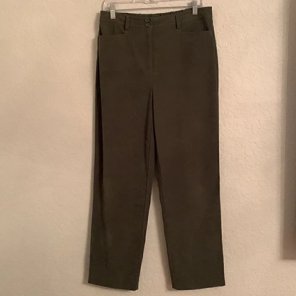JM Collection Zip Up Jacket/ Pants Suede Set Size 12 - Picture 2 of 15